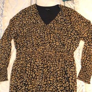 Who What Wear leopard wrap top maxi dress